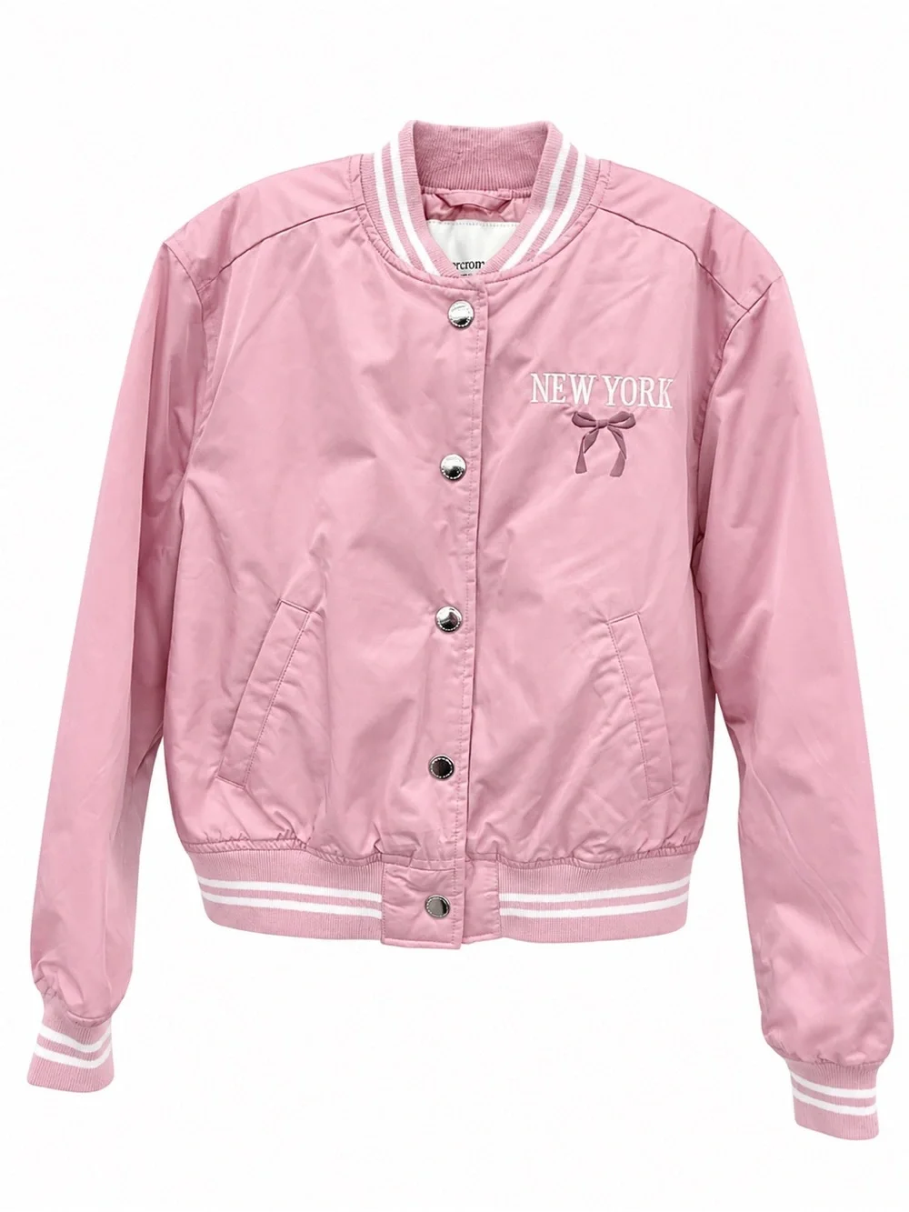 abercrombie kids Pink New York Bomber Jacket